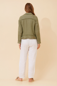 Log Sleeve Linen Jacket