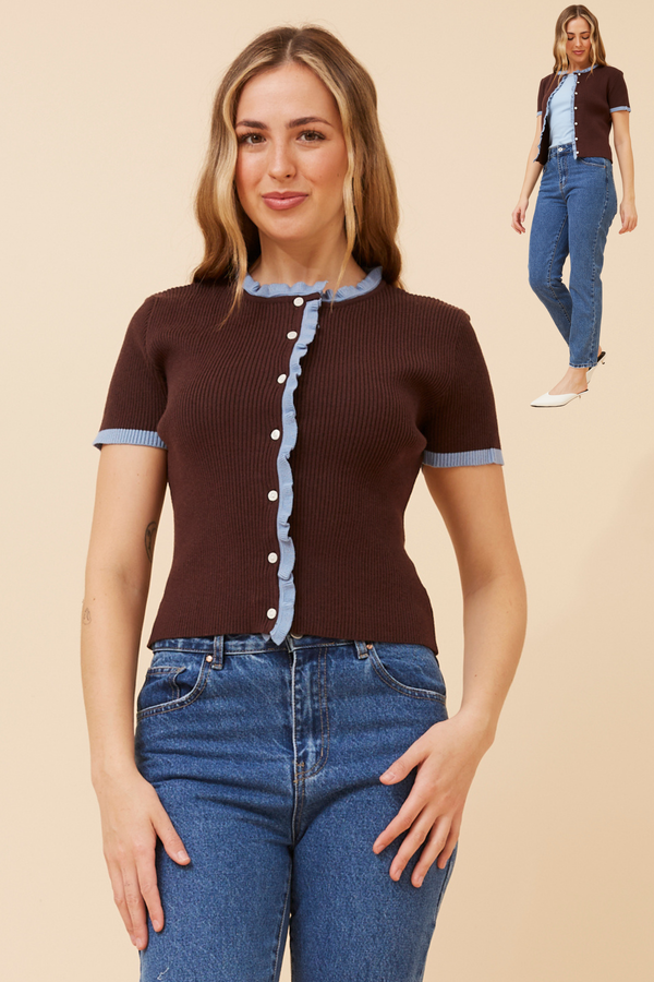 Button Down Knit Top