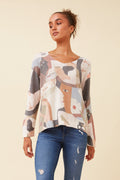 Multi Grey Knit Top