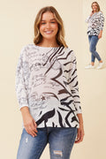 Black and White Print Top