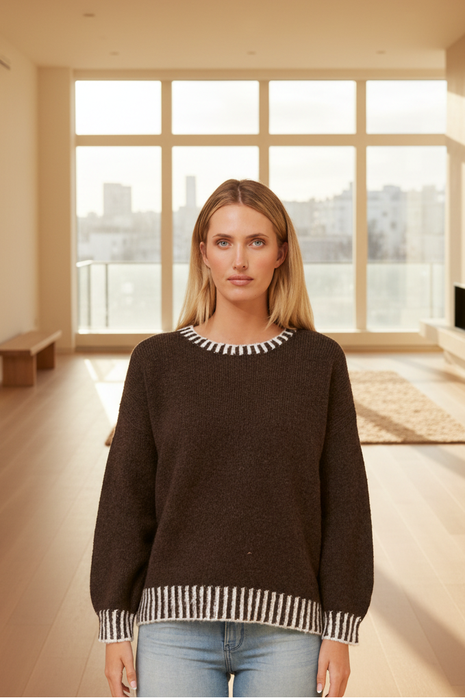 Contrast Trim Knit