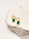 Airin Stone Earrings-Green