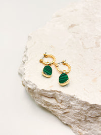 Airin Stone Earrings-Green