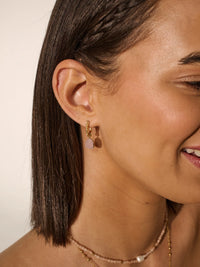 Airin Stone Earrings in Pink