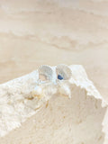 Silver Plate Clamshell Earrings