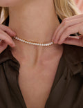 Tennis Diamanté 18K Gold Plated Necklace
