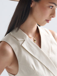 Tiger Eye 18K Plate Necklace