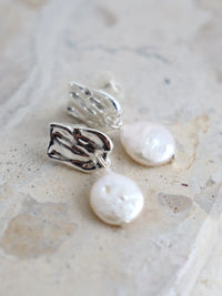 Messina Silver Plate Pearl earring