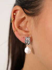 Messina Silver Plate Pearl earring
