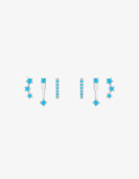 Cerulean Silver Stacker set Earrings