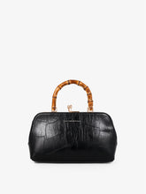 Load image into Gallery viewer, Palmier Black Bamboo handle Bag