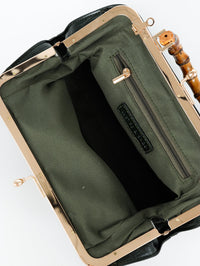 Palmier Black Bamboo handle Bag
