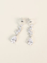 Elena Crystal white-gold Plated Earrings