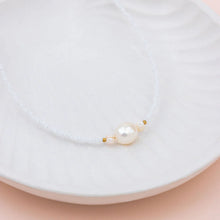 Load image into Gallery viewer, White Fine Beads with Fresh Pearl Necklace