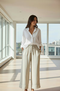 Long Linen-Mix Pants