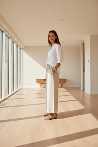 Long Linen-Mix Pants