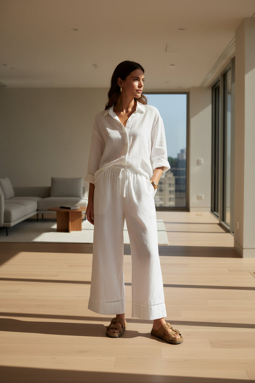 Long Linen-Mix Pant