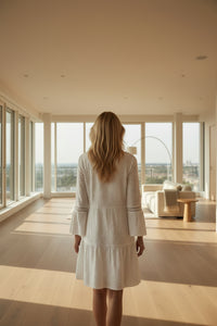 White and Beige Dress