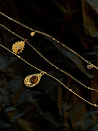 Tiger Eye 18K Plate Necklace
