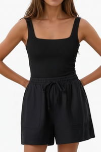 Black Linen Short