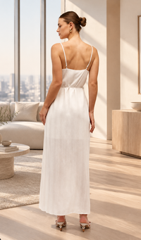 Striped Taupe Maxi Dress