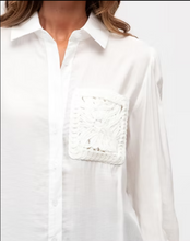 Load image into Gallery viewer, White Top with Crochet Detail