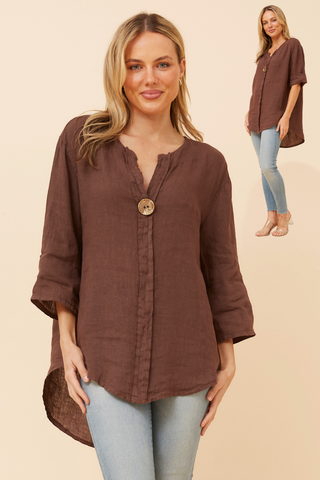 3/4 Sleeve button detail top