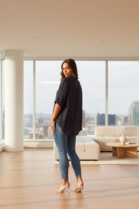3/4 Sleeve Button Top
