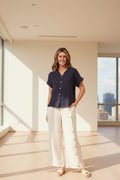 Linen short sleeve Top