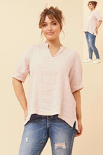 Load image into Gallery viewer, Pink-3/4 Sleeve Linen top