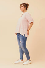 Load image into Gallery viewer, Pink-3/4 Sleeve Linen top