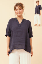 Load image into Gallery viewer, Navy Linen Top
