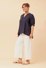 Load image into Gallery viewer, Navy Linen Top