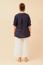 Load image into Gallery viewer, Navy Linen Top