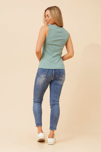 Sage Ribbed Singlet