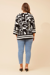 Black and White Tunic Top