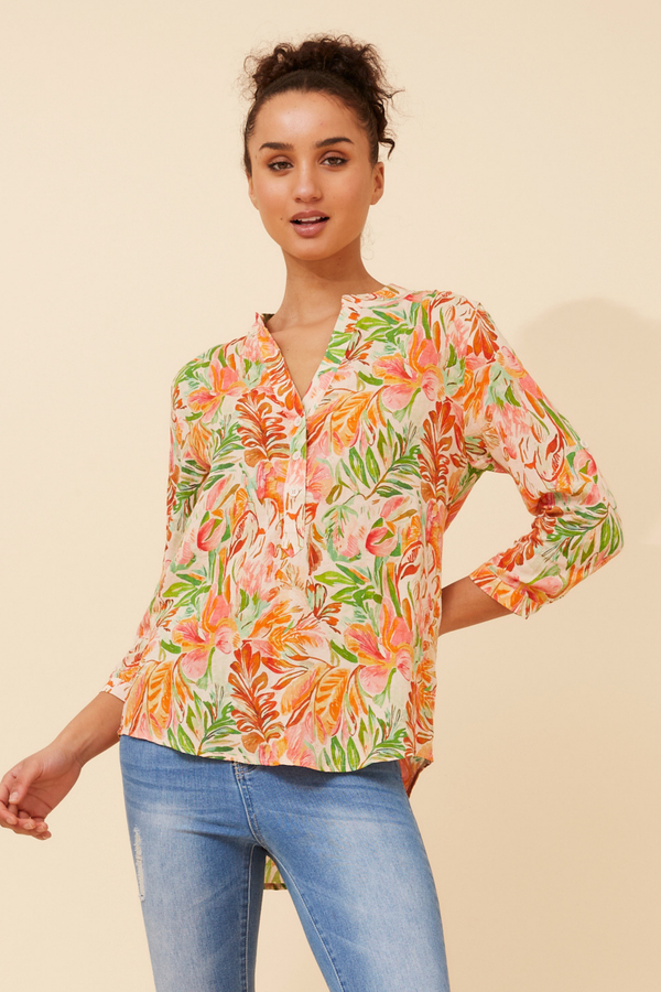 Orange Printed Shirt