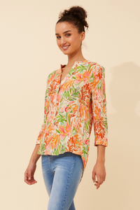 Orange Printed Shirt