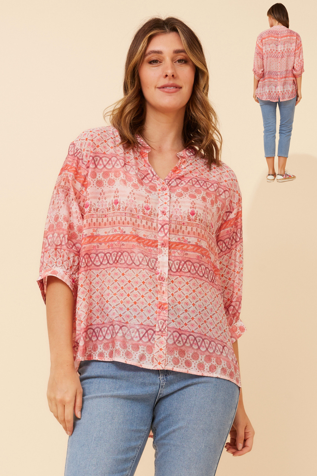 Pink Button Top
