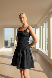 Shirred Strappy Dress