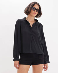Deborah Long Sleeve Shirt - Black: Black / S