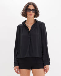 Deborah Long Sleeve Shirt - Black: Black / S
