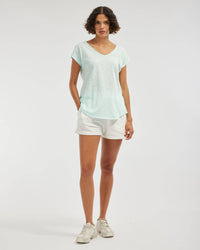 Sadie V Neck Tee - Sky Blue: Sky Blue / M