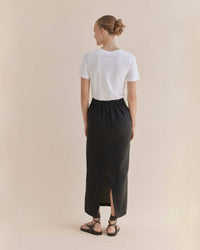 Mabel Linen Skirt - Black: Black / 6