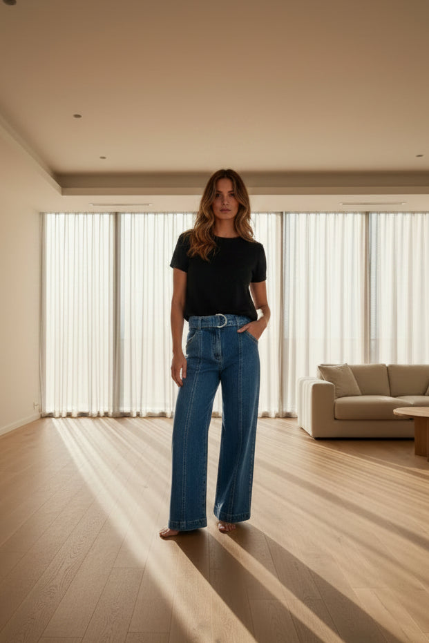 Belted Jeans