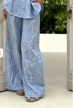Load image into Gallery viewer, Wide Leg Pant - Broderie Anglaise