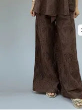 Load image into Gallery viewer, Wide Leg Pant - Broderie Anglaise