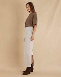 Mabel Linen Skirt - Natural: Natural / 12