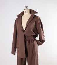 Load image into Gallery viewer, Brown Cotton Shirt Set
